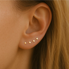 Tiny Dot Studs Everyday Minimalist Earrings in Gold or Silver