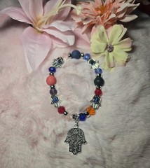 Handmade Evil Eye Stretch Bracelet With Charm