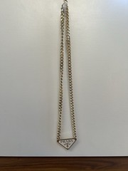 Gold And White Prada Necklace/chain