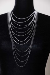The Limited Layered Multi-Strand Necklace Silver & Black Tone NWT $33