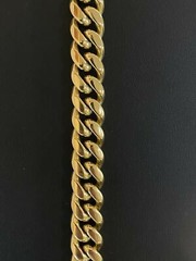 Mens Miami Cuban Bracelet 14k Gold Vermeil Plated SS Mens Hip Hop Bracelet 16mm