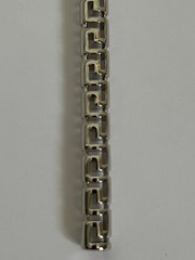 NIB Versace Medusa Logo Greca Greek Key Silver Bar Mismatch Drop Earrings $875