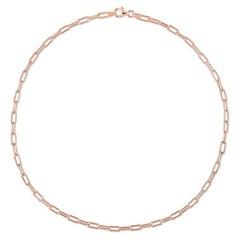 AMOUR 3.5mm Paperclip Chain Necklace In Rose Plated Sterling Silver, 18 In