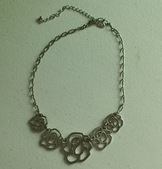 Cookie Lee Silver Tone Flower Necklace