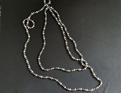 Brown, Silver, Blue, White And Bronze 36 In Fresh Water Pearl Necklace