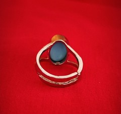 Silver Plated Blue Oval Stone Ring | Stylish Artificial Gemstone Jewelry for Wom