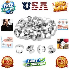 40PCS Locking Pin Back Keeper Clasp, Metal Pin Backing for Brooch Lapel