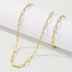 Golden Men’s and Women’s Titanium Steel Bracelet Necklace Fashion Jewelry Set