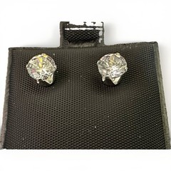 Everyday Luxury Silver 6mm Cubic Zirconia Earrings Unisex Teen Adult Kids Gift