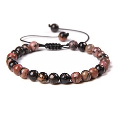 6mm Stone Bead Bracelet Adjustable Rope String Braided Cord Band Unisex 1 Pc