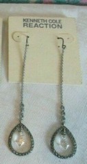 Kenneth Cole Teardrop Drop Earrings CRYSTAL 🎁 NWT