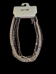 Apt. 9 Women’s Gunmetal & Silver Plated Multi Chain Short Necklace NWT