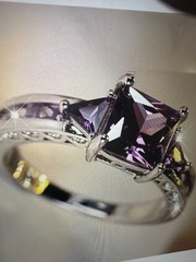 SILVER AMEHYST CHANEL RING PERFECT ENGAGEMENT RING WELL MADE