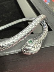 Beautiful Snake Bracelet With Green Stone Eyes