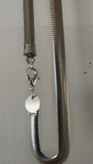 Plata 925 Silver Tone Metal Snake Chain Necklace w/ Lobster Clasp, No Stone