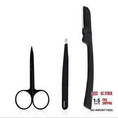 3 in 1 Eyebrow Shaping Tools Set | Stainless Steel Brow Grooming Kit with