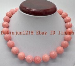 Rare Huge 14mm Pink Morganite Round Gemstone Beads Necklace 18” AAA++