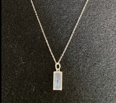 Rainbow Moonstone Sterling Silver Hope Necklace