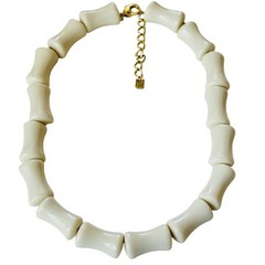 Butler Wilson BW Necklace Tiki Bar Lucite Bamboo Beads Chunky Statement Summery