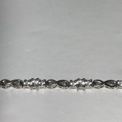Kay Infinity Bracelet Lab-Created White Sapphires Sterling Silver 7 1/2in