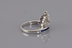 Ross Simons Sterling Silver Blue White Cubic Zirconia Tiara Band Ring 925 Sz: 9