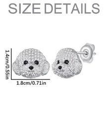 maltese earings Cute Maltese Dog Stud Earrings Elegant Puppy Jewelry for Parties