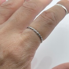 Sterling Silver Twist Ring, Stackable Ring, Silver Ring, Rope Ring