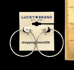 Lucky Brand Silver Tone Hoop Earrings