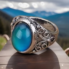 1 PC Silver-tone Mood Ring Color Change No Color Chart Size 9 New Free Ship