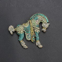 Women Men Large Colorful Rhinestone Horse Brooch Fashion Pin Jewelry
