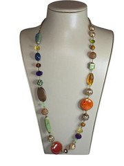 Stephan & Co Women’s Dark Gold Plated Multi Color Statement Necklace NWT