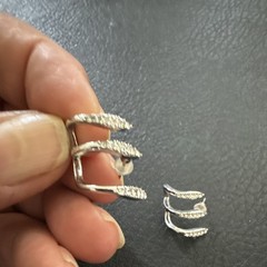 Silver Tone Clear Rhinestone Pavé Cluster Climber Stud Earrings Push Back