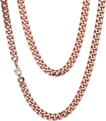 Heavenly Metals Copper Necklace for Men & Women – 99.9% Pure Copper Cuban Link