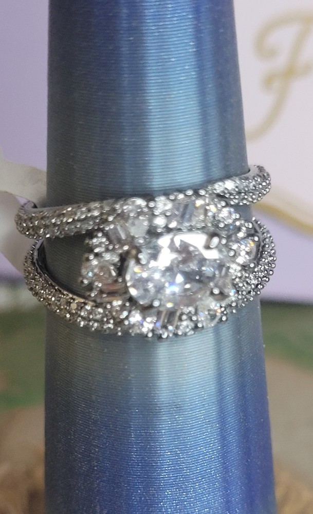 Bomb Party OG Ring Size 8 “Channel Brilliance” Diamond CZ/ Hematite Plating