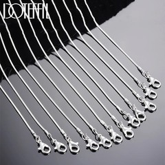 40-75cm 925 Sterling Silver 1.2 MM Box Chain Necklace Jewelry 5/10pcs/Lot