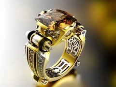 Vintage Jewelry Rings for Men Gothic Stainless Steel Ring Gold Color Fidget Ring