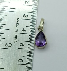 0.8 Inch Silver Pendant 1.690 Grams Natural Amethyst Daily Wear For Women’s