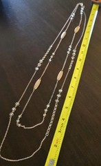 The Limited 2 Strand Gold Tone Aurora Borealis Glass Beaded 19″ Necklace Chain