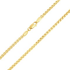 10K Yellow Gold 1.5mm-3.5mm Venetian Round Box Chain Necklace Men Women 16″- 30″