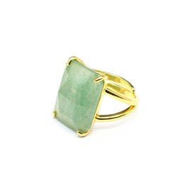 Rectangular Crystal Ring Fashion Healing Gemstone Ring for Women Jewelry Gifts
