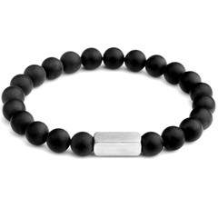 1 pc Natural Stone Bead Bracelet Tiger Eye Lava Stainless Steel