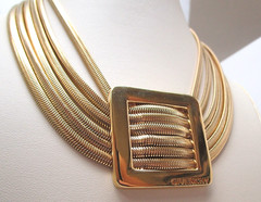 Authentic RARE Givenchy Six Strand Gold Tone Statement Necklace 16″
