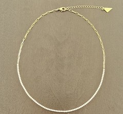 Sterling Forever 14K Gold Plated Dani Chain Tennis Necklace NWOT