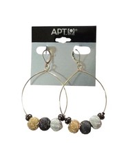 Apt. 9 Women’s Trendy Tri Color Lever Back Hoop Earrings NWT