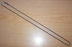 3.5 mm Solid Stainless Steel Rope Chain Necklace 28.5″ 25 Grams Total Weight New