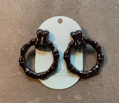 8 Other Reasons + Draya Michele Chocolate Gold Bone Hoop Earrings 80RDR104 NWT