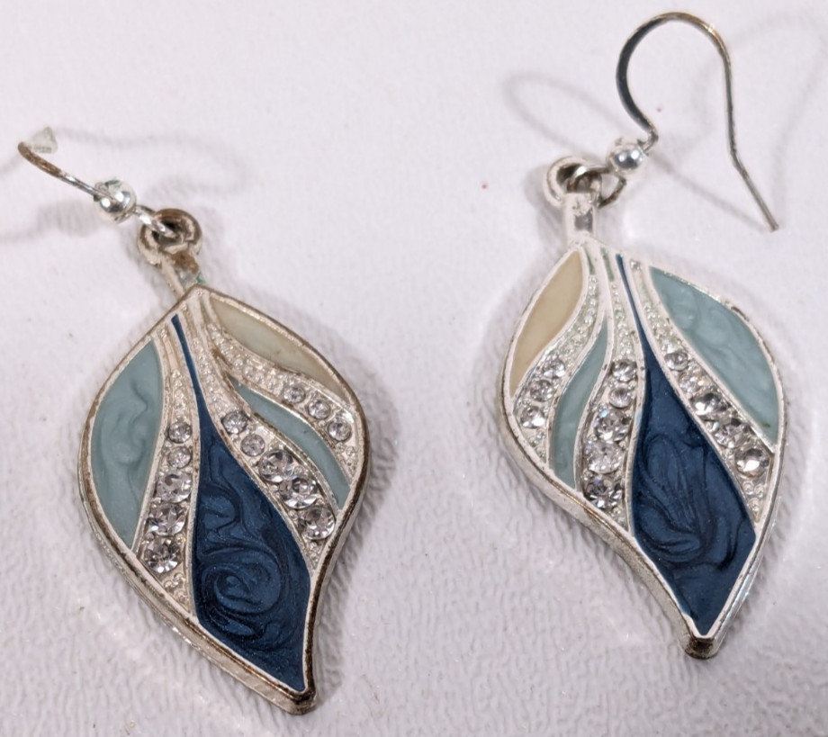 Kenneth Cole Turquoise Rhinestone Leaf Earrings Set Elegant Jewelry Fancy