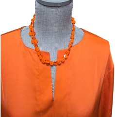 Stephan & Co Women’s Trendy Double Layer Orange Necklace NWT