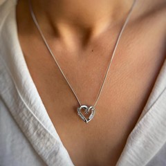 1Ct Round Cut Simulated Diamond Valentine-Gift Heart Pendant14K Yellow Gold Over