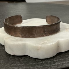 100% Pure Copper Handmade Cuff Bracelet Men’s Hammered Concrete Finish